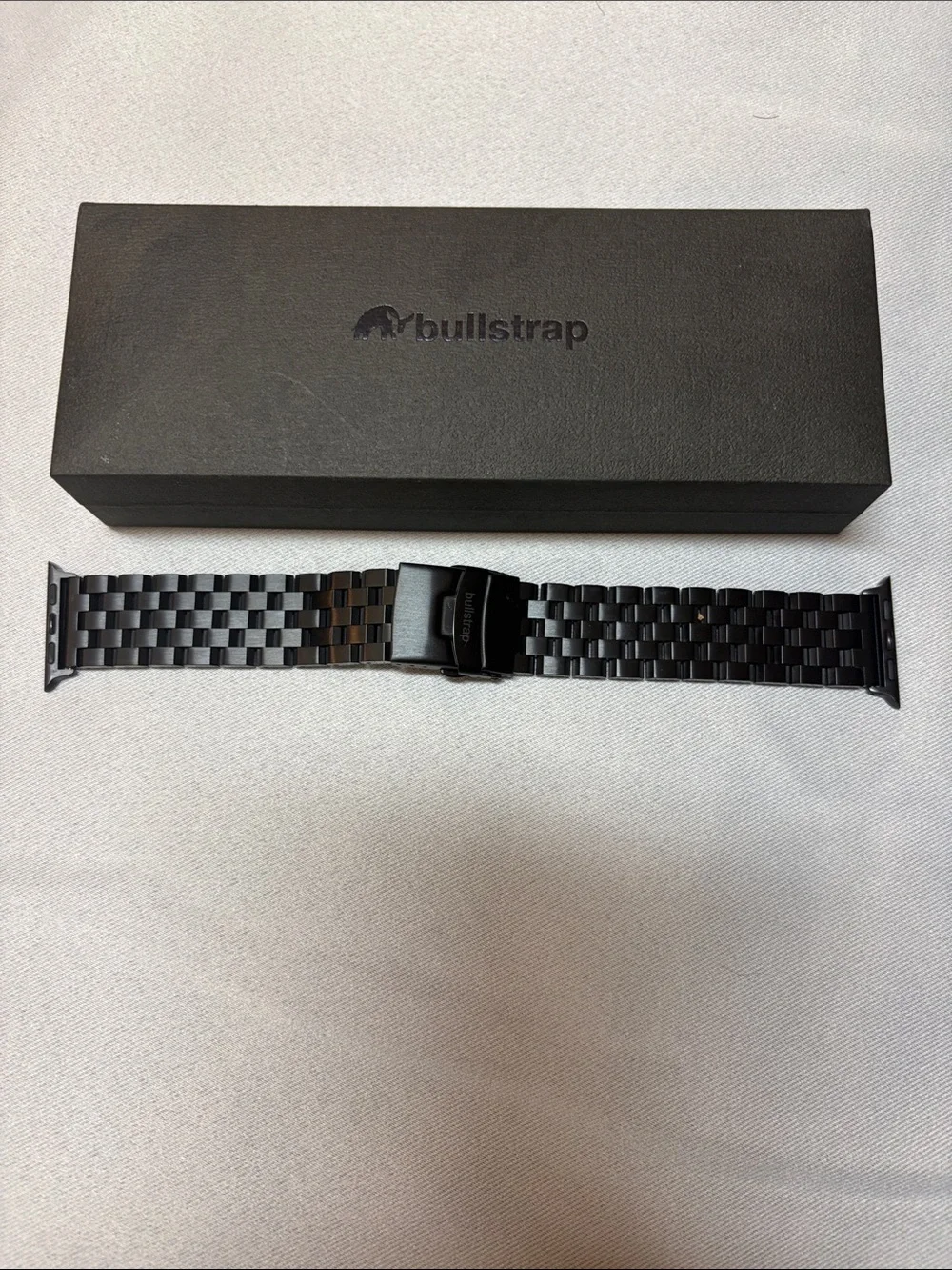 Bull strap Men’s Black Stainless Steel Smartwatch with Metal Link Band NWOT